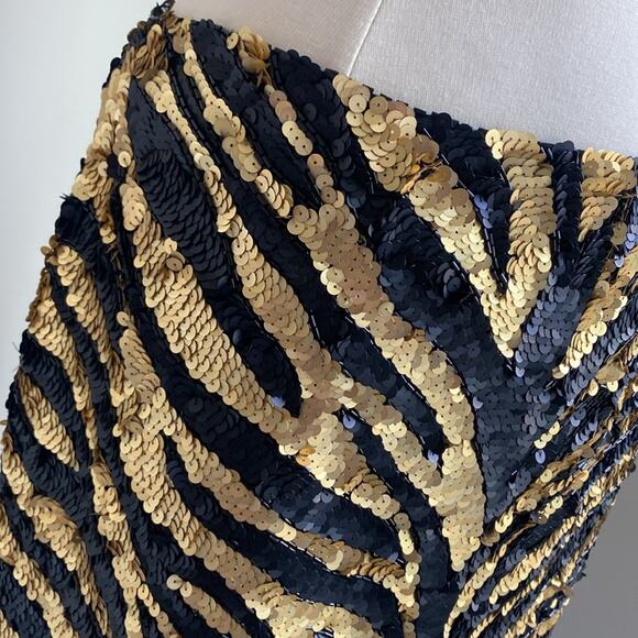 Vintage Lillie Rubin Sequin Zebra Mini Skirt Size 8 - Picture 2 of 5